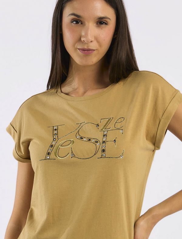 T-shirt manica corta Yes Zee - cammello