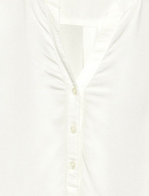 Blusa. scollo a v con bottoni - burro
