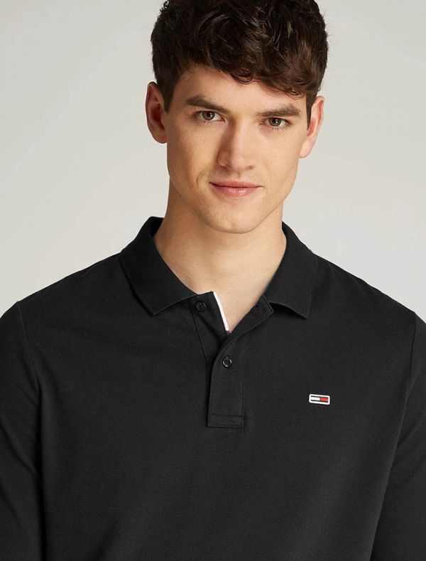 Polo manica lunga Tommy Jeans - black