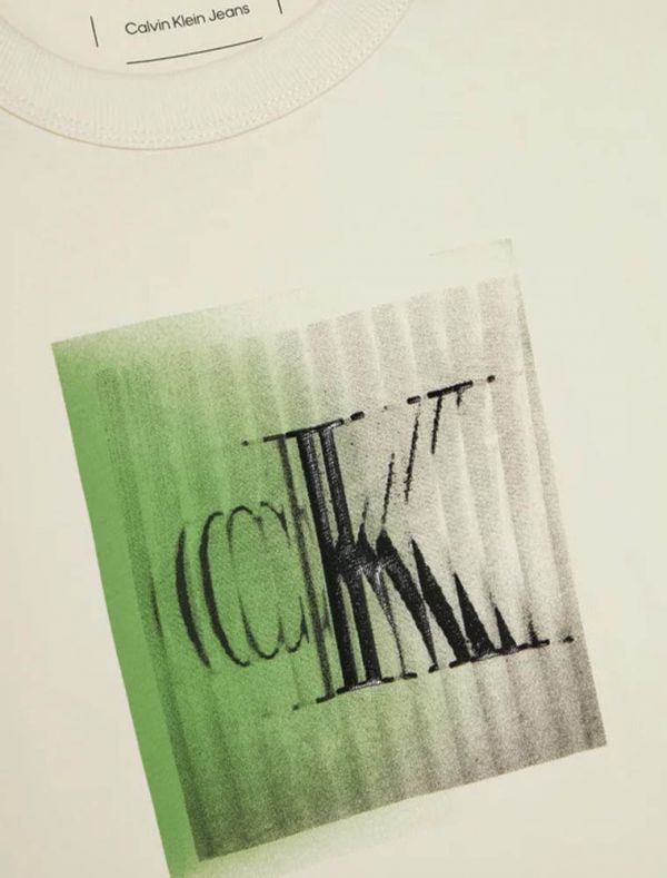 T-shirt manica corta Calvin Klein - panna