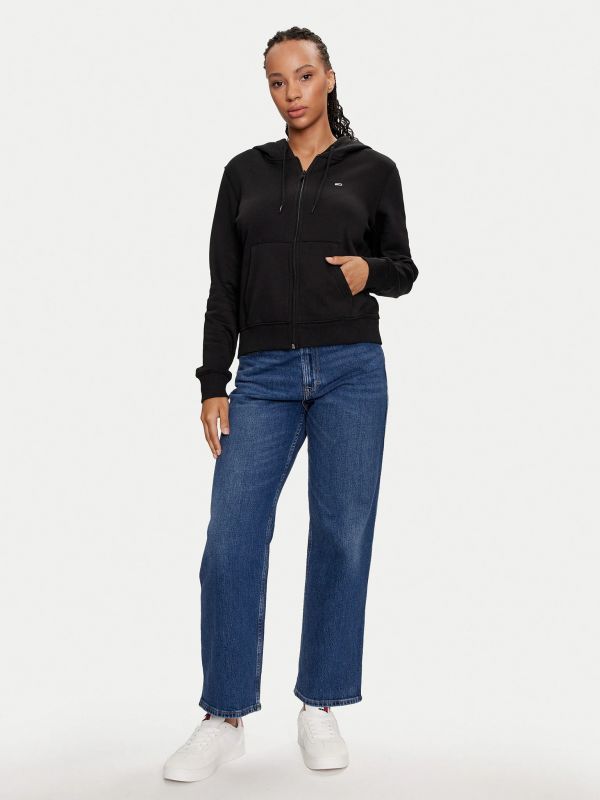 Maglia in felpa zip cappuccio Tommy Jeans - nero