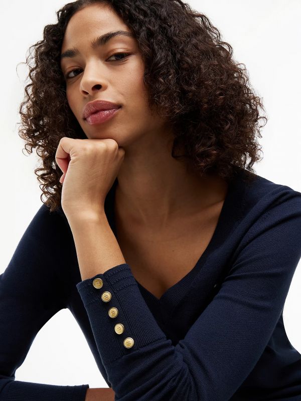 Maglia manica lunga Tommy Hilfiger - blu notte