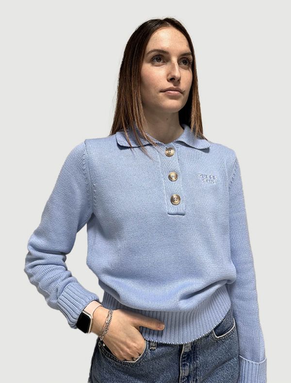 Maglia manica lunga Guess Jeans - azzurro