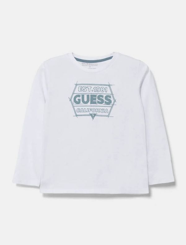 T-shirt manica lunga Guess - bianco