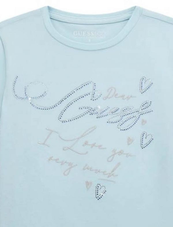 T-shirt manica corta Guess - azzurro