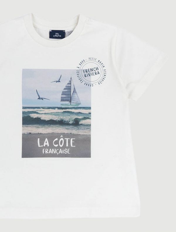 T-shirt manica corta Chicco - panna
