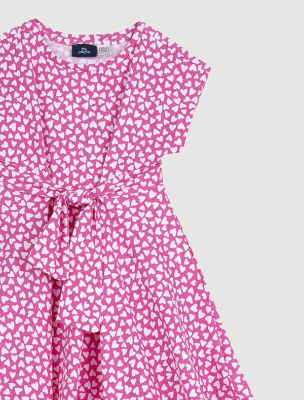 Abito manica corta Chicco - bianco rosa