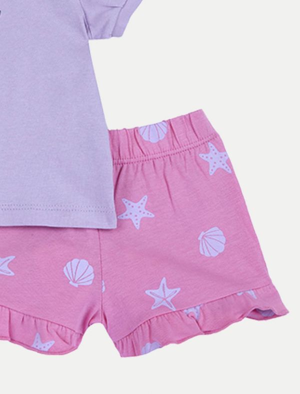 Completo maglia e pantalone corto Chicco - lilla