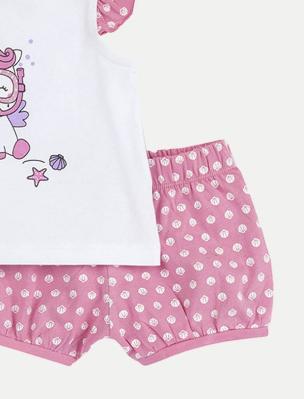 Completo maglia e pantalone corto Chicco - rosa chiaro