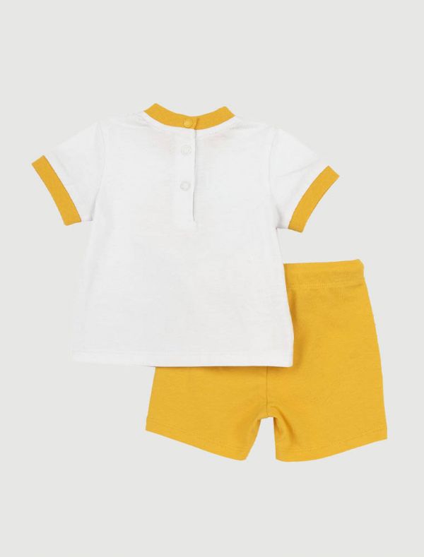 Completo maglia e pantalone corto Chicco - bianco giallo