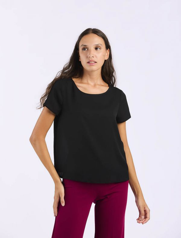 Camicia manica corta Rinascimento - nero