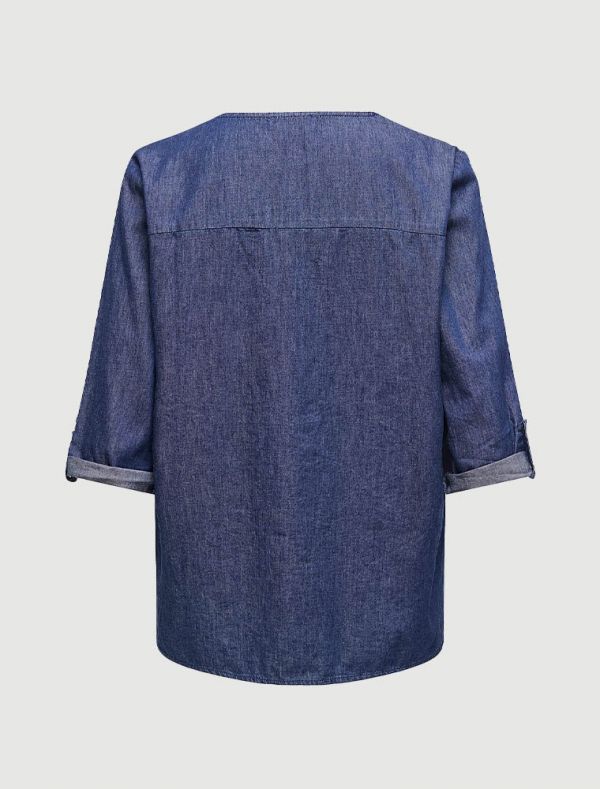 Camicia manica corta Jdy - medium blue denim