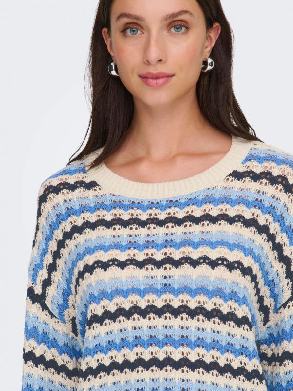 Maglia manica lunga Only - bianco blu cielo