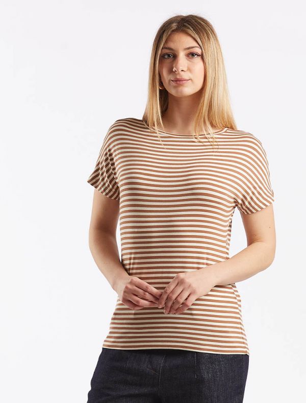 T-shirt manica corta Emme - tabacco