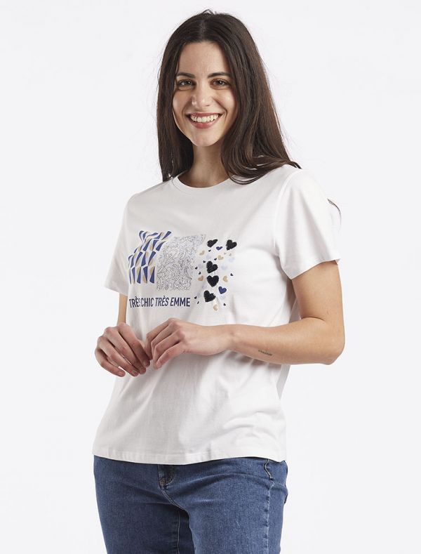 T-shirt manica corta Emme - bianco