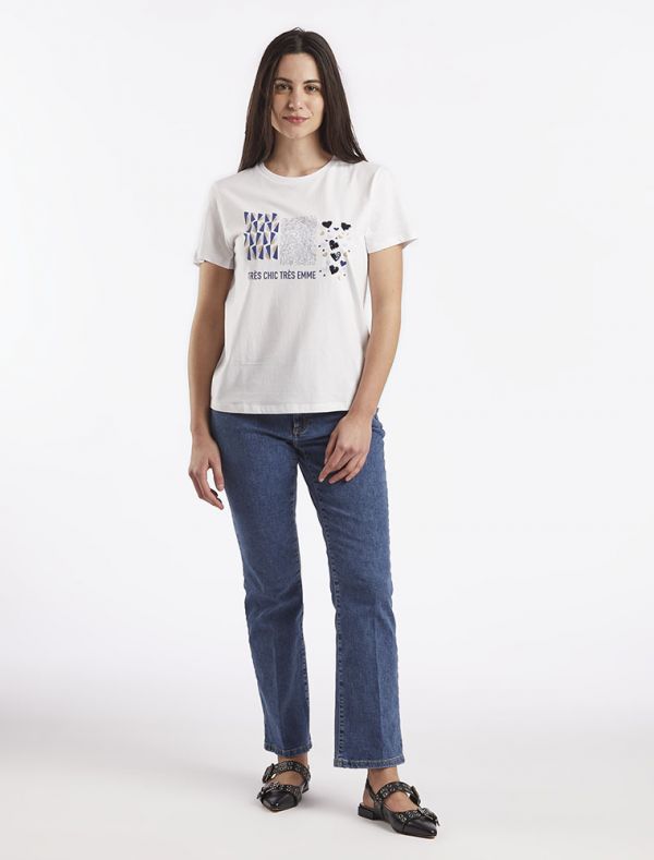 T-shirt manica corta Emme - bianco