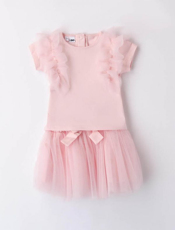 Completo maglia con gonna I Do - rosa
