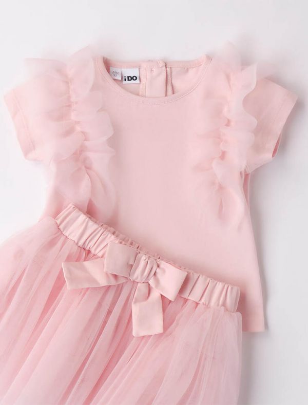 Completo maglia con gonna I Do - rosa