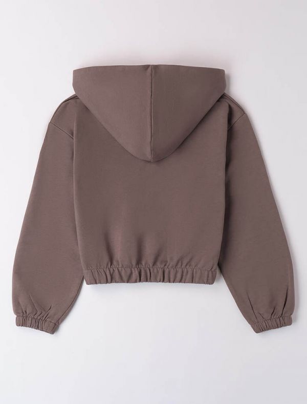 Maglia in felpa aperta I Do - cacao