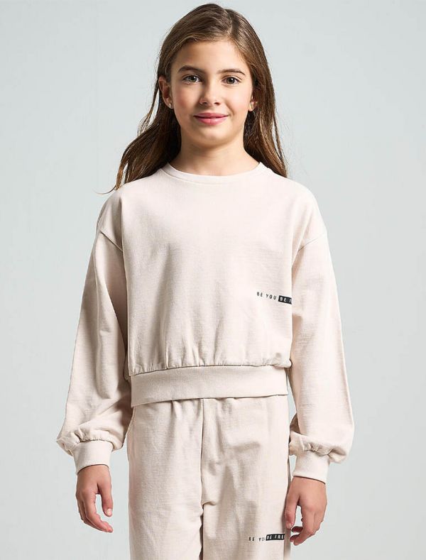 Maglia in felpa I Do - beige