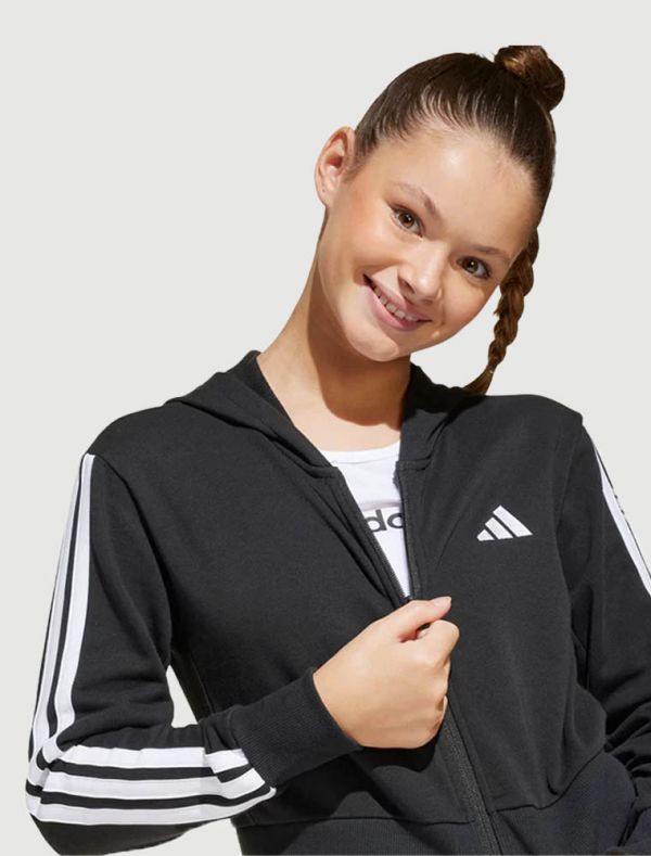 Felpa sportiva aperta Adidas - black