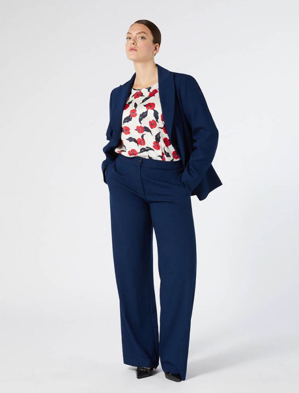 Camicia manica corta curvy Persona Now - rosso blu