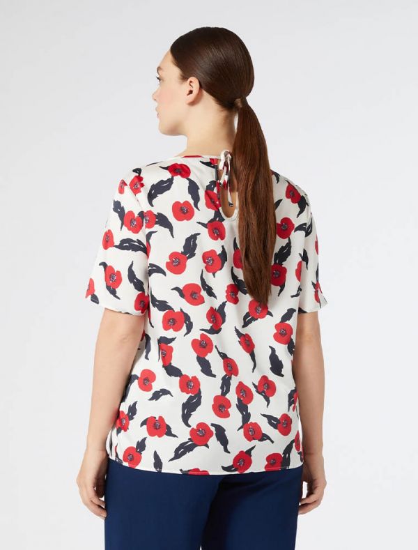 Camicia manica corta curvy Persona Now - rosso blu