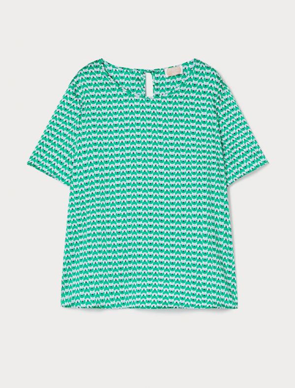 Camicia manica corta curvy Persona Now - verde azzurro