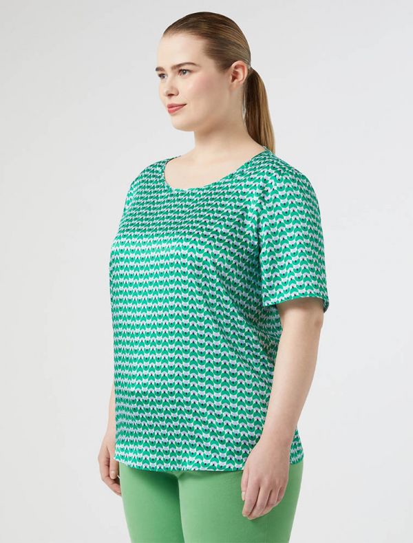 Camicia manica corta curvy Persona Now - verde azzurro