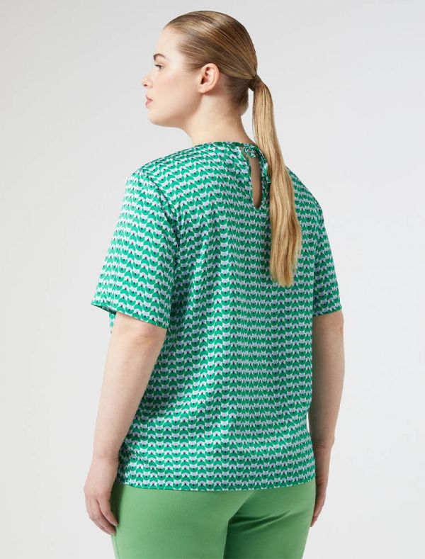 Camicia manica corta curvy Persona Now - verde azzurro