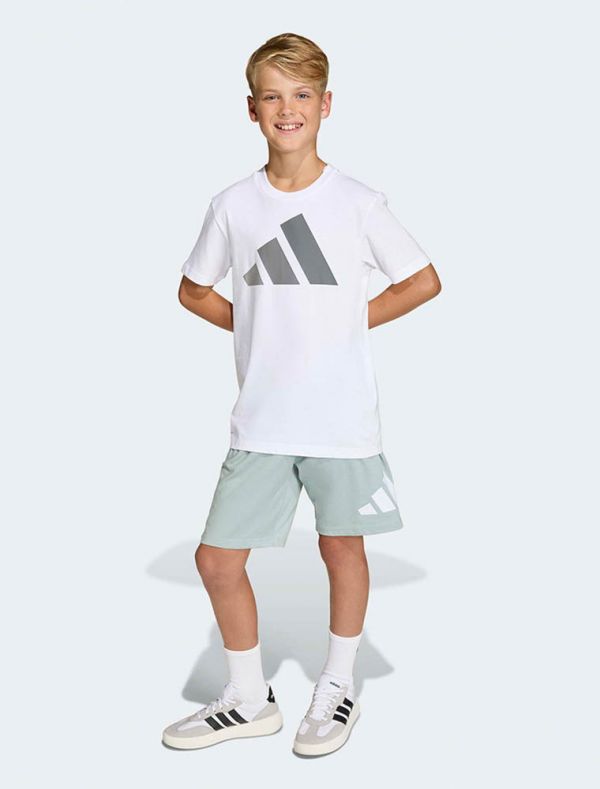 T-shirt manica corta sportiva Adidas - bianco grigio