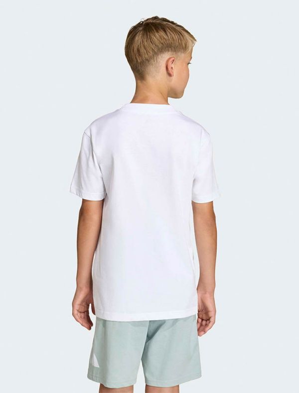 T-shirt manica corta sportiva Adidas - bianco grigio