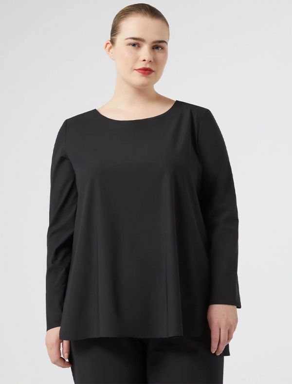 Maglia manica lunga curvy Persona - nero
