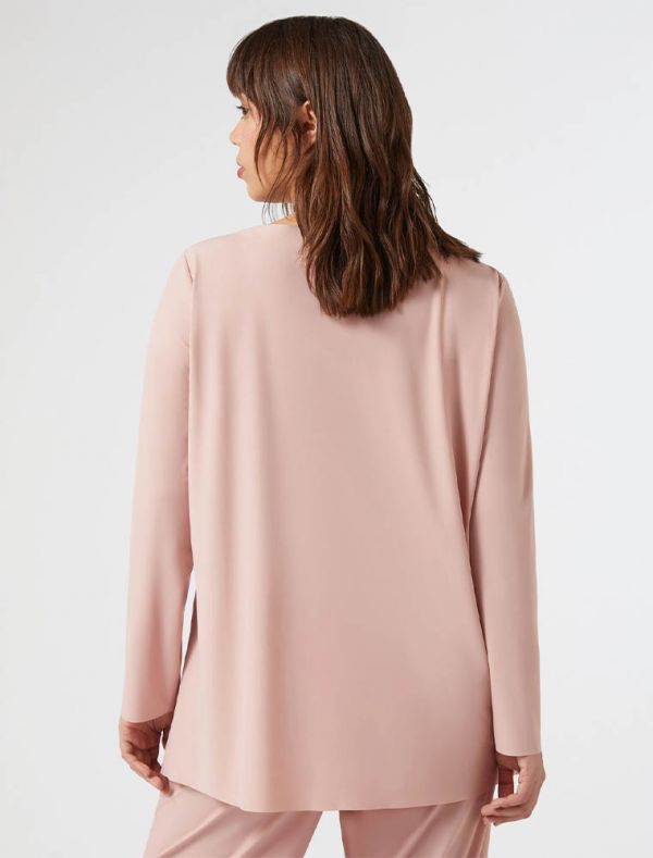 Maglia manica lunga curvy Persona - rosa