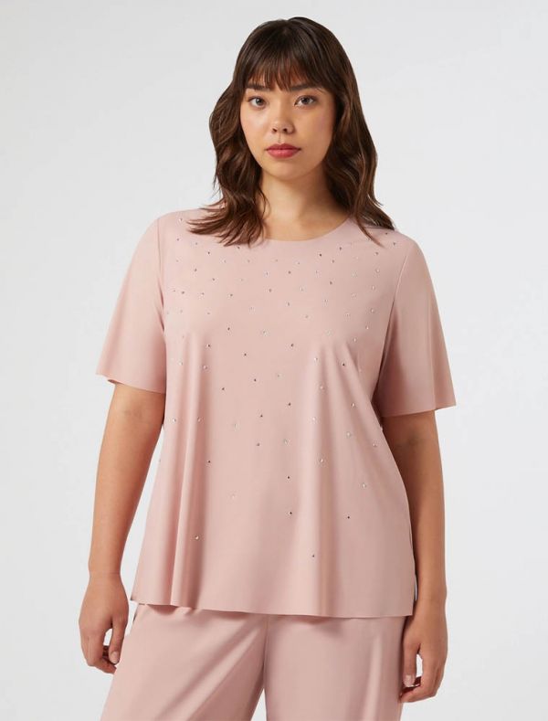 Camicia manica corta curvy Persona - rosa