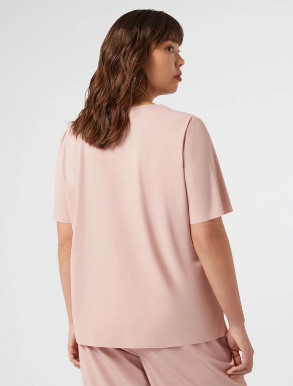 Camicia manica corta curvy Persona - rosa
