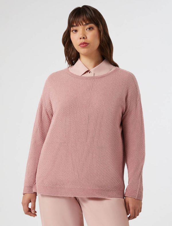 Maglia manica lunga curvy Persona - rosa