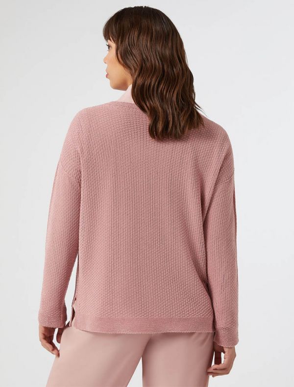 Maglia manica lunga curvy Persona - rosa
