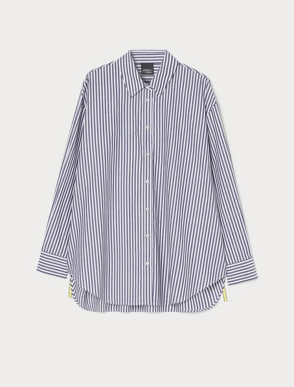 Camicia manica lunga curvy Persona - bianco blu