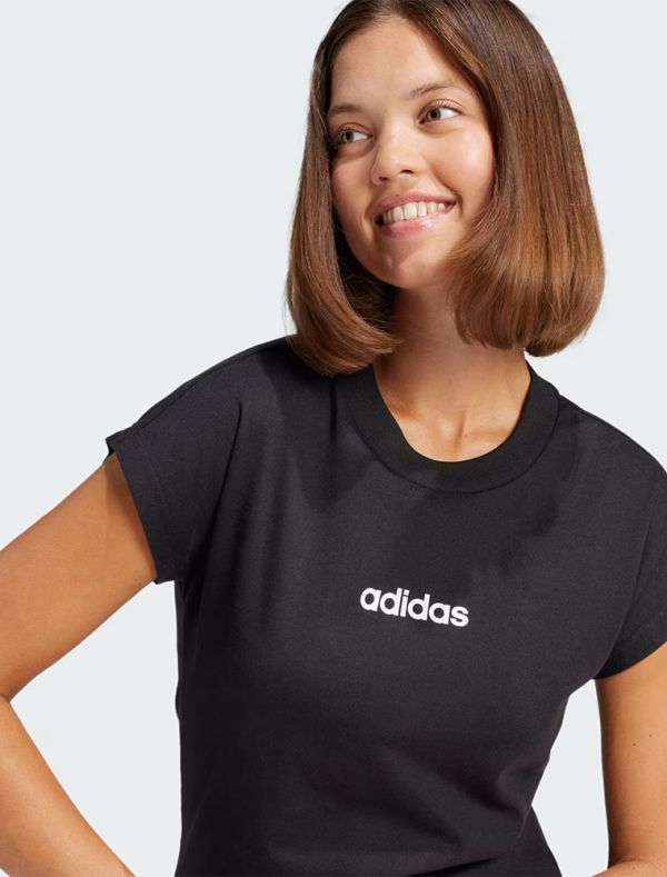 T-shirt manica corta sportiva Adidas - nero bianco