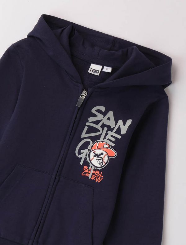 Maglia in felpa aperta I Do - navy