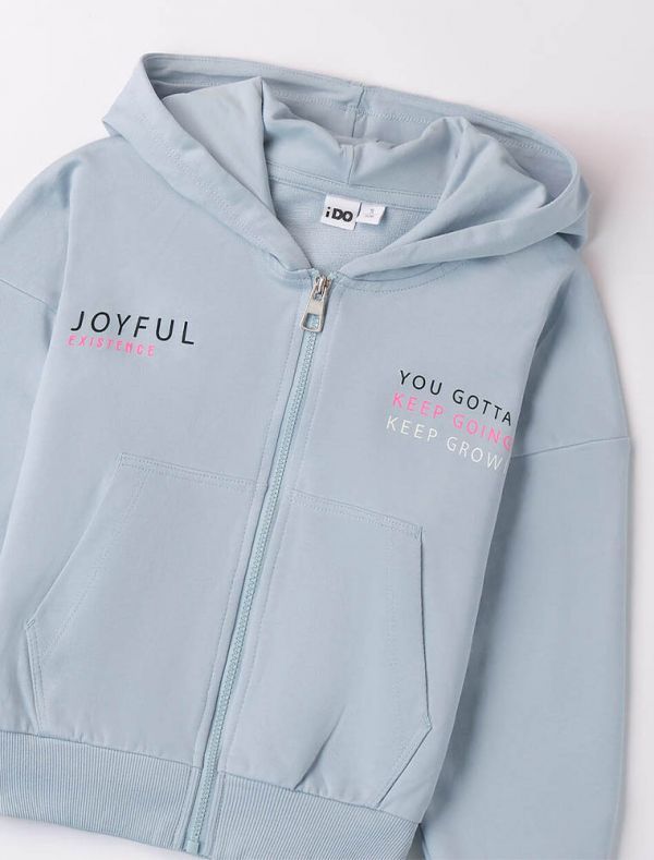 Maglia in felpa aperta I Do - azzurro
