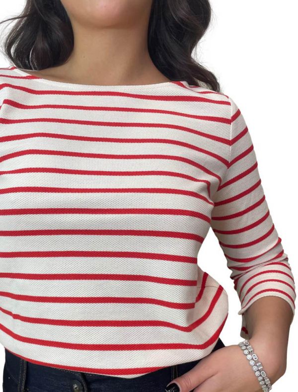 Maglia manica lunga Pennyblack - avorio rosso