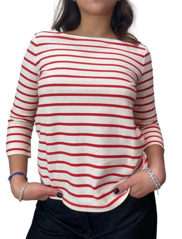 Maglia manica lunga Pennyblack - avorio rosso