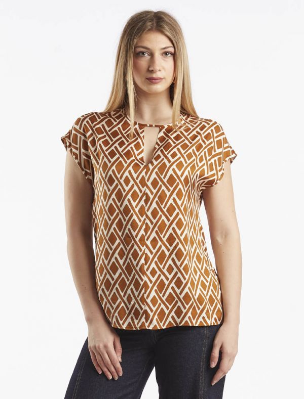 Camicia manica corta Pennyblack - tabacco