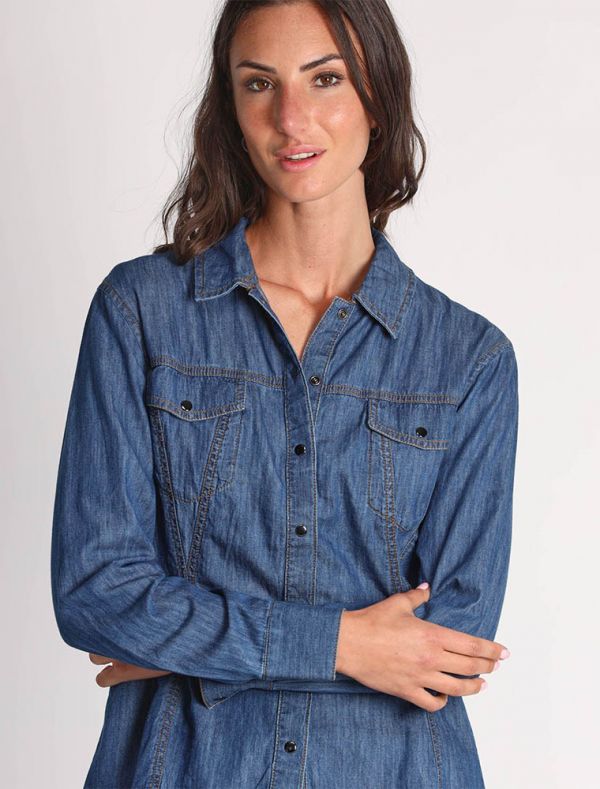 Camicia jeans Pennyblack - blu medio