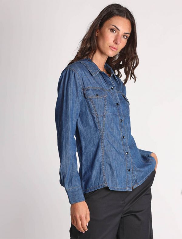 Camicia jeans Pennyblack - blu medio