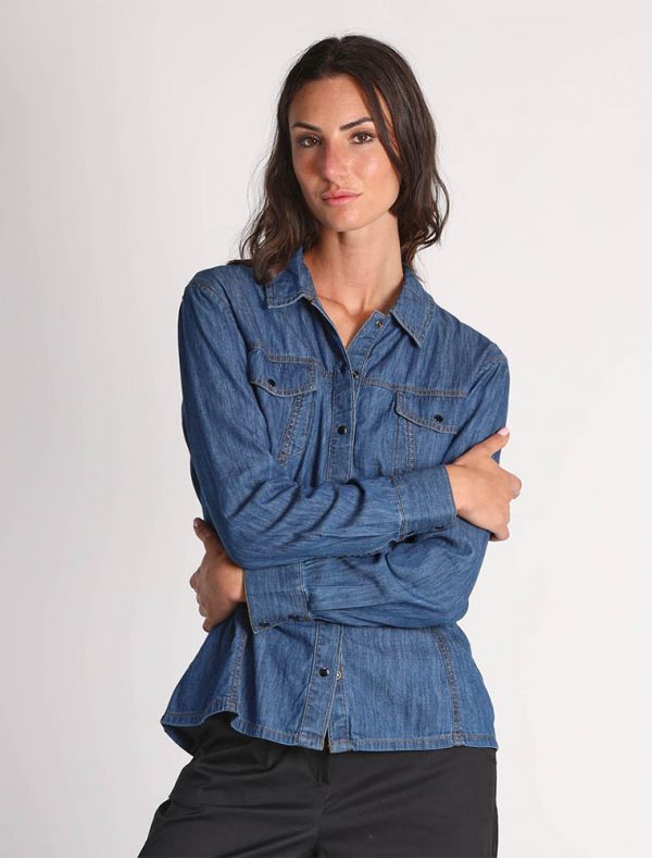 Camicia jeans Pennyblack - blu medio