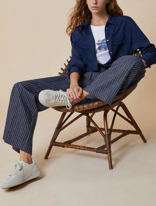 T-shirt manica corta Pennyblack - bianco blu