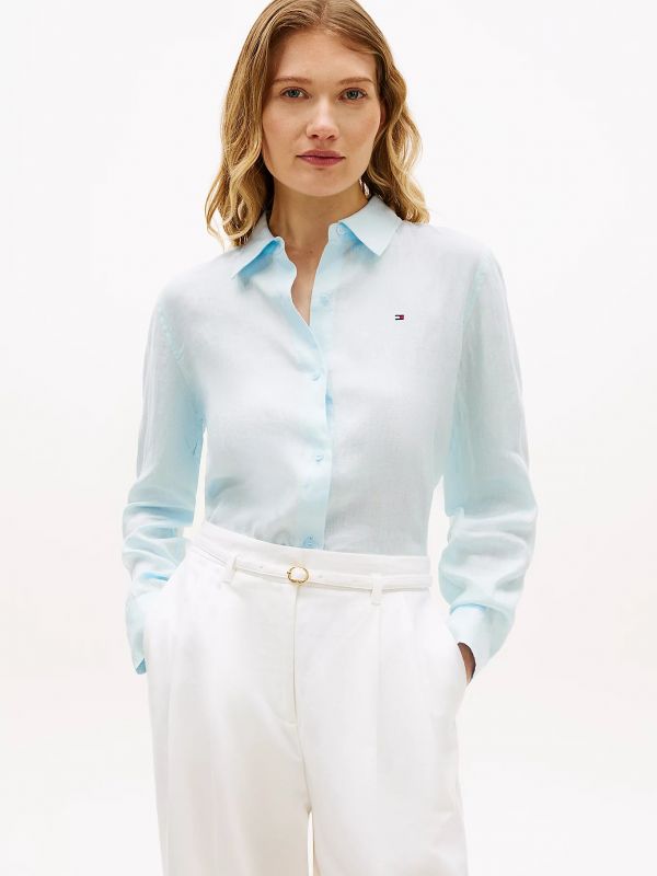 Camicia manica lunga Tommy Hilfiger - azzurro